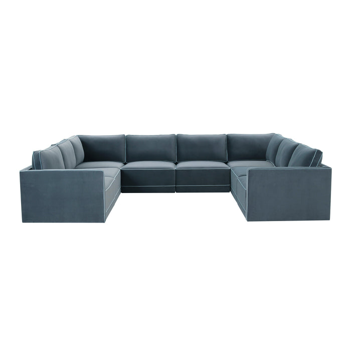 Willow - Modular Large U Sectional - Misty Blue