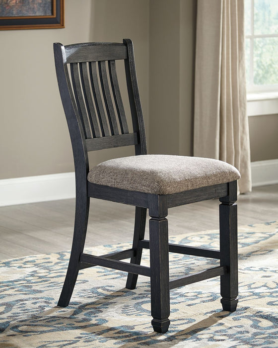 Tyler Creek - Black/Grayish Brown - Upholstered Barstool