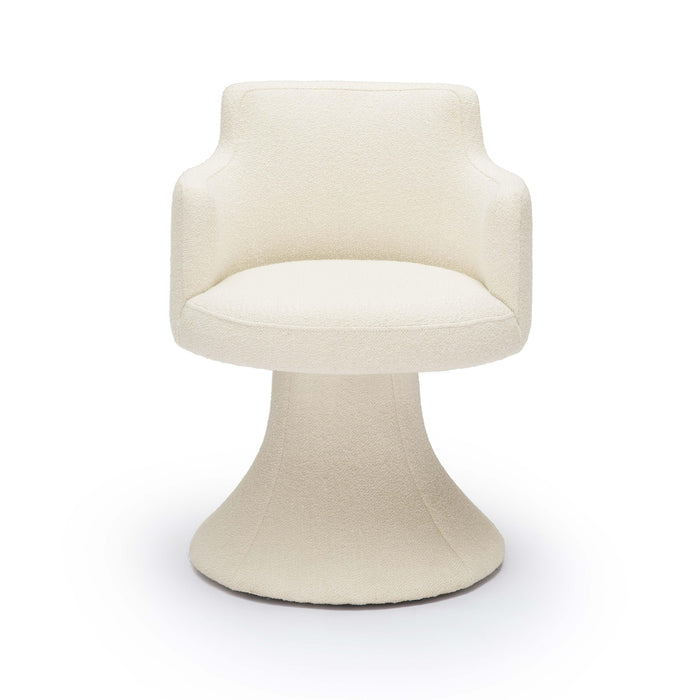 Jeffree - Performance Boucle Swivel Dining Chair - Cream