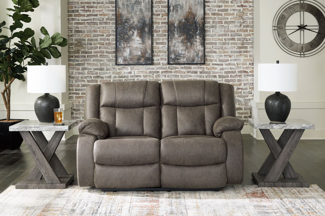 First Base - Gunmetal - Reclining Loveseat