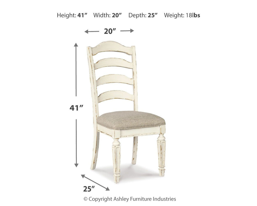 Realyn - Chipped White - Dining UPH Side Chair