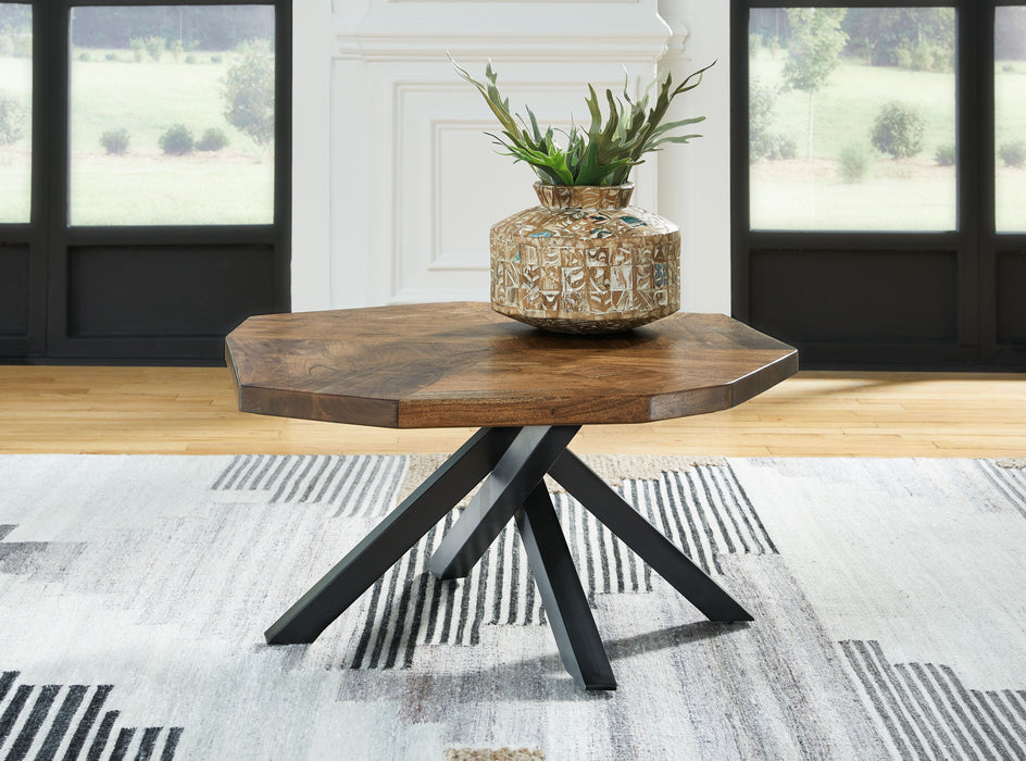 HOT BUY Haileeton - Brown / Black - Oval Cocktail Table