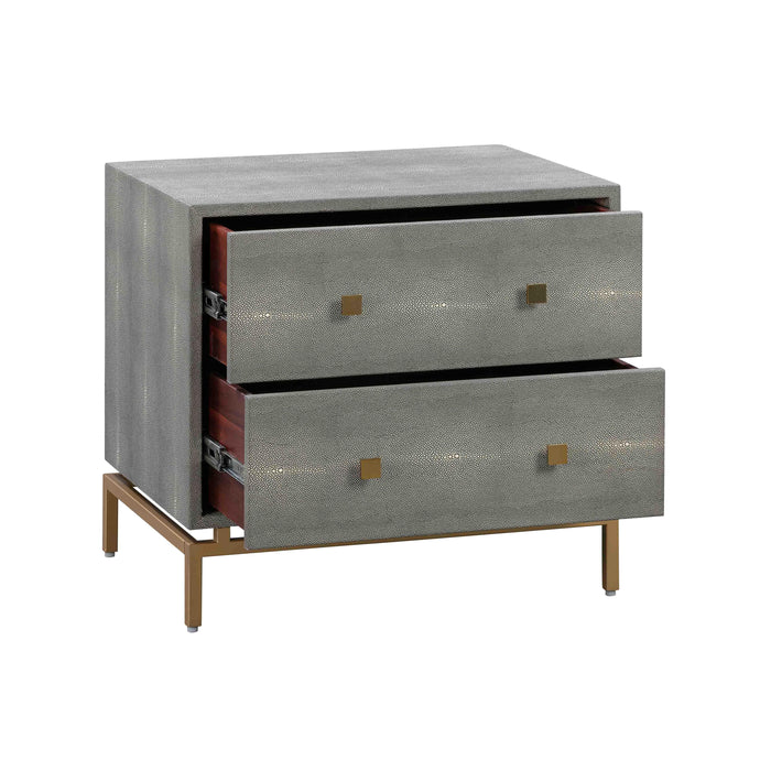 Pesce - Shagreen Nightstand - Gray