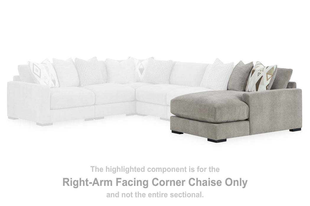 Aslan Court - Pebble - Raf Corner Chaise