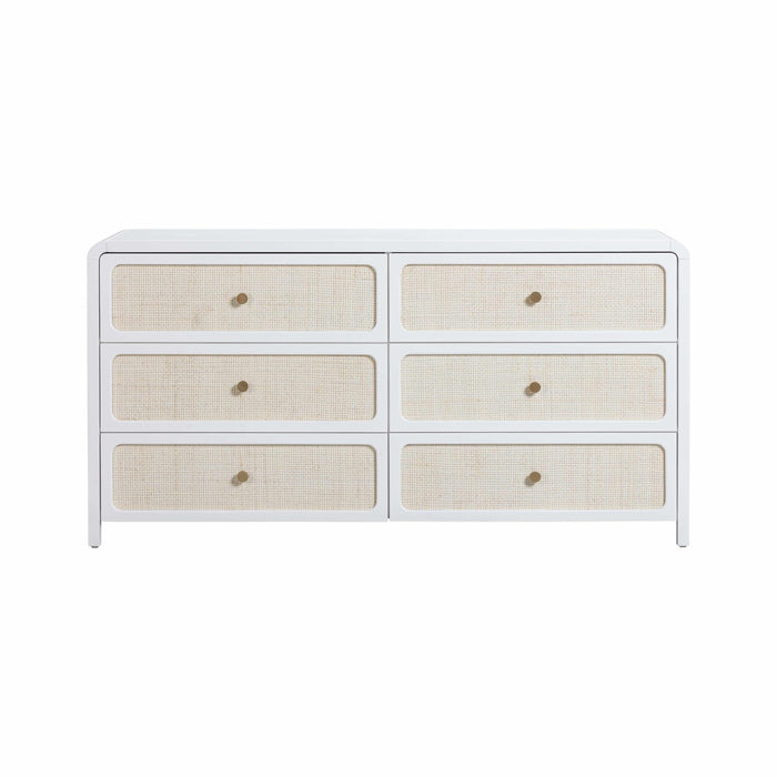 Patty - Rattan 6 Drawer Dresser - White