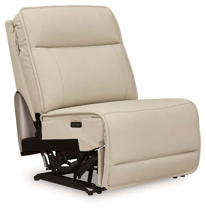 Double Deal - Almond - Power Armless Recliner With Adj Headrest