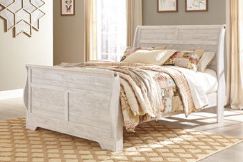 Willowton - Whitewash - Queen Sleigh Headboard