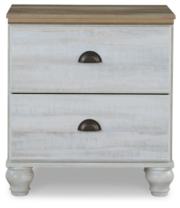 Haven Bay - Brown / Beige - Two Drawer Night Stand