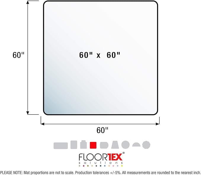 60"x60" Ultimat XXL Chair Mat for Hard Floors Square Clear