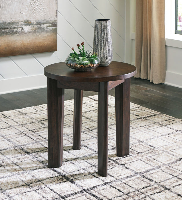 Korestone 2 - Dark Brown - Round End Table