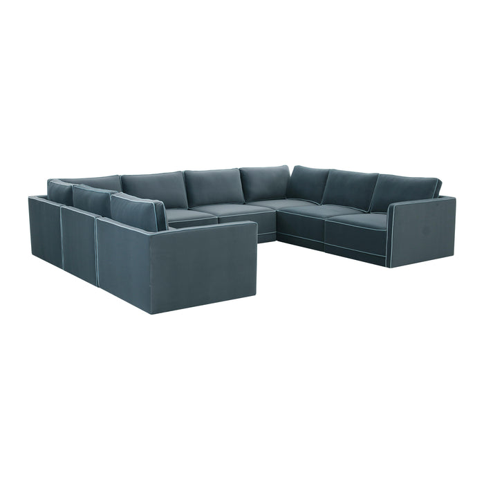 Willow - Modular Large U Sectional - Misty Blue