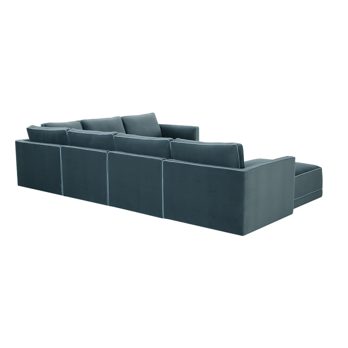 Willow - Modular Large Chaise Sectional - Misty Blue