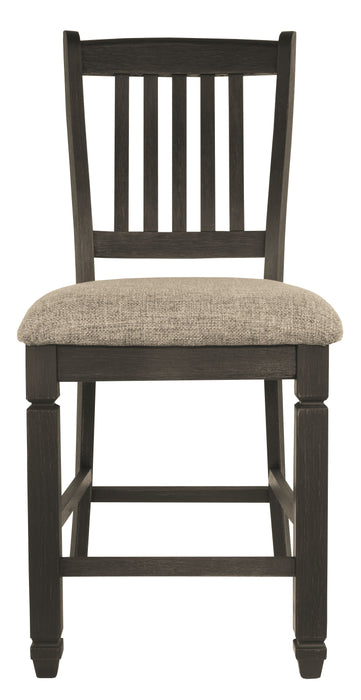 Tyler Creek - Black/Grayish Brown - Upholstered Barstool