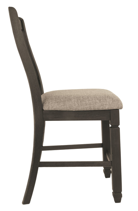 Tyler Creek - Black/Grayish Brown - Upholstered Barstool