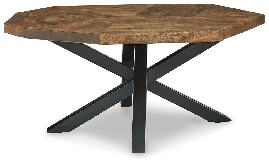 HOT BUY Haileeton - Brown / Black - Oval Cocktail Table