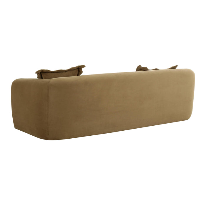 Lou - Cafe Au Lait Performance Velvet Sofa - Light Brown