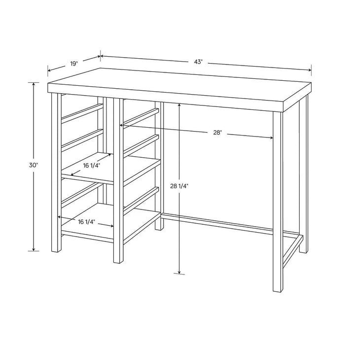 Adjustable Storage Desk Black