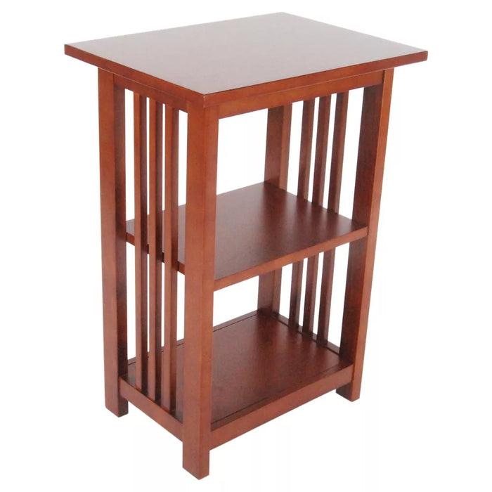 Modern 2-shelf End Table Cherry