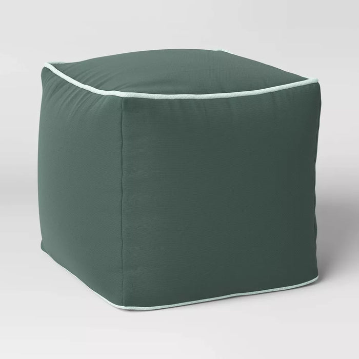 Color Block with Contrast Piping Pouf Fern Showers/Mindful Mint