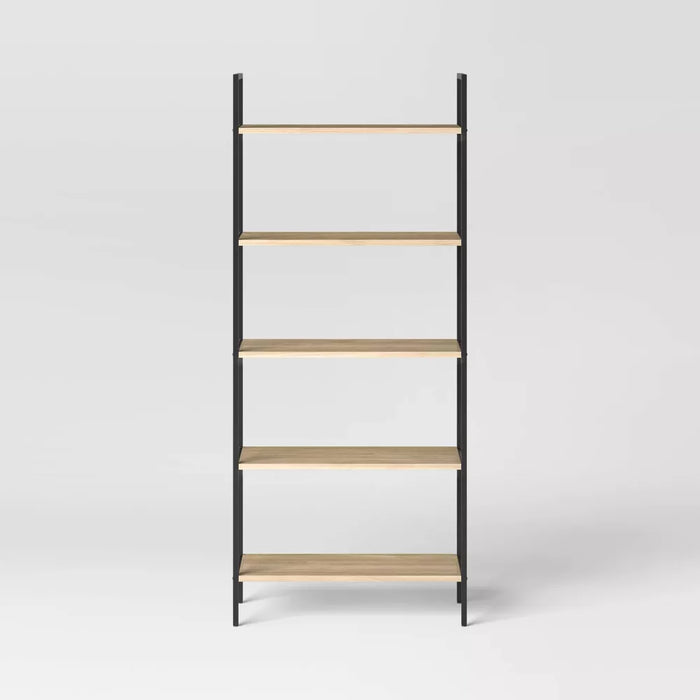 72" Loring 5 Shelf Ladder Bookshelf Walnut