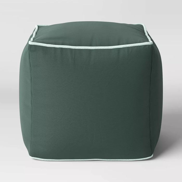 Color Block with Contrast Piping Pouf Fern Showers/Mindful Mint