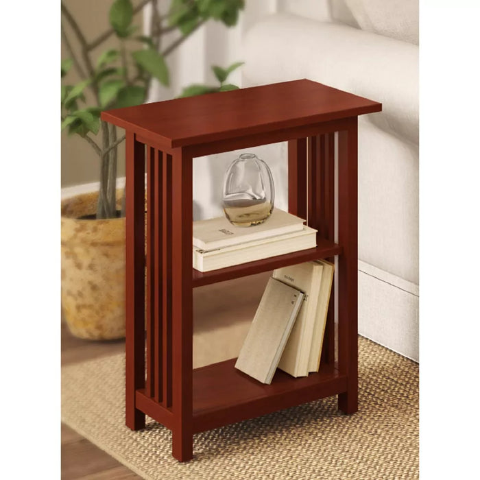 Modern 2-shelf End Table Cherry