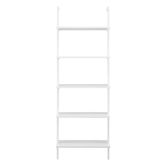 68.5" Everett 5 Tier Open Display Wall Mount Ladder Shelf White/White