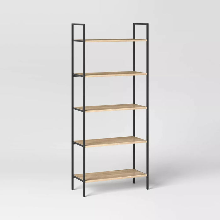 72" Loring 5 Shelf Ladder Bookshelf Walnut