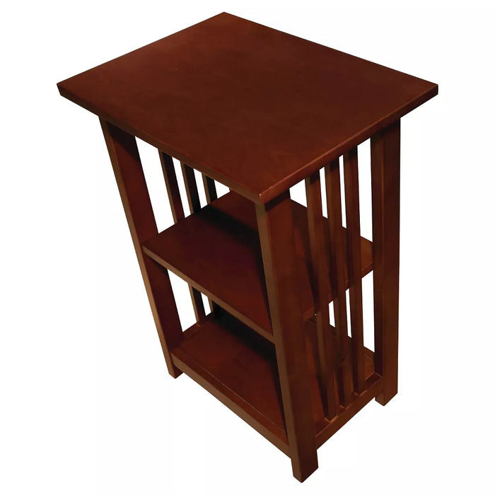 Modern 2-shelf End Table Cherry