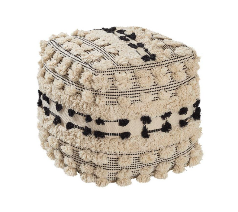 Balhi - Cotton Pouf - Beige