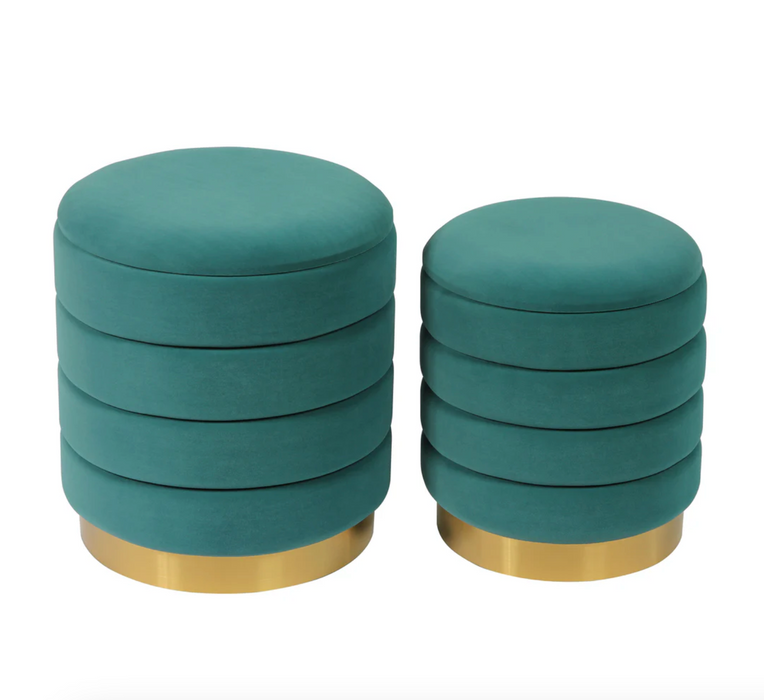 Saturn - Storage Ottomans (Set of 2) - Teal