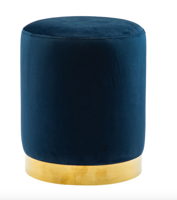 Pri - Velvet Ottoman - Navy