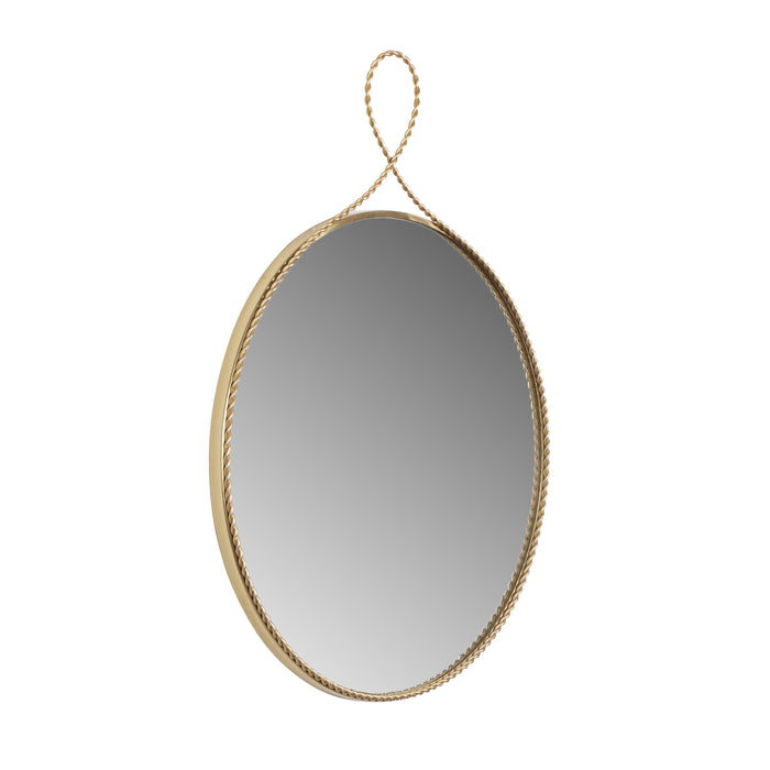 Ravina - Round Wall Mirror - Braided Brass