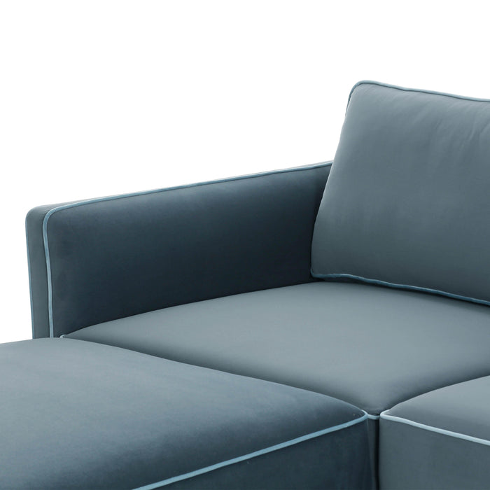 Willow - Modular LAF Sectional - Misty Blue