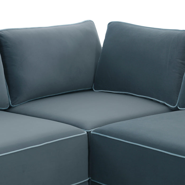 Willow - Modular Large U Sectional - Misty Blue