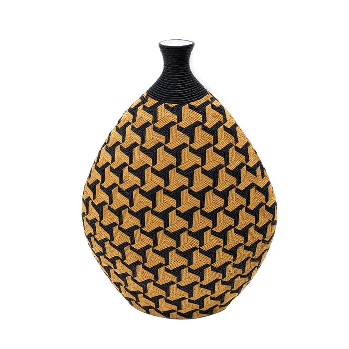 Jahia - Geometric Vase - Light Brown