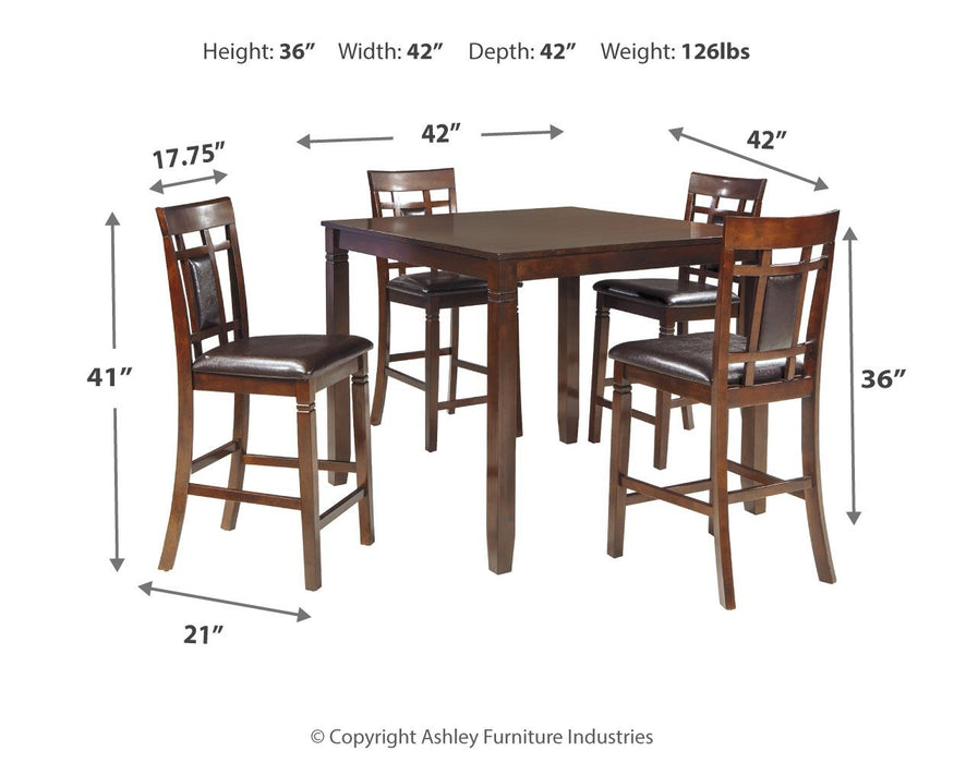 Bennox - Brown - Drm Counter Table Set (Set of 5)