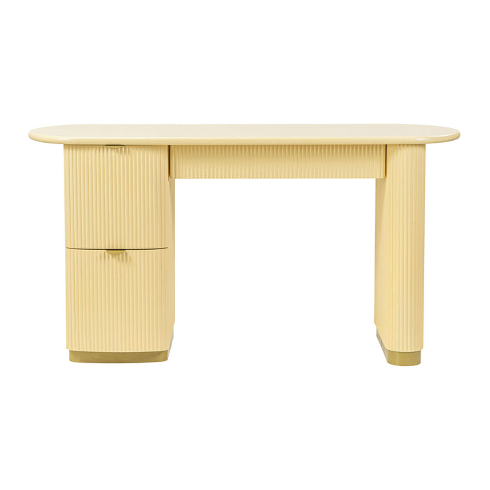 Francesca - 3-Drawer Desk - Yellow Peach