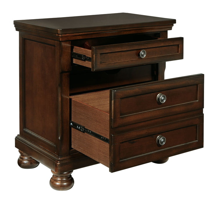 Porter - Dark Brown - Two Drawer Night Stand