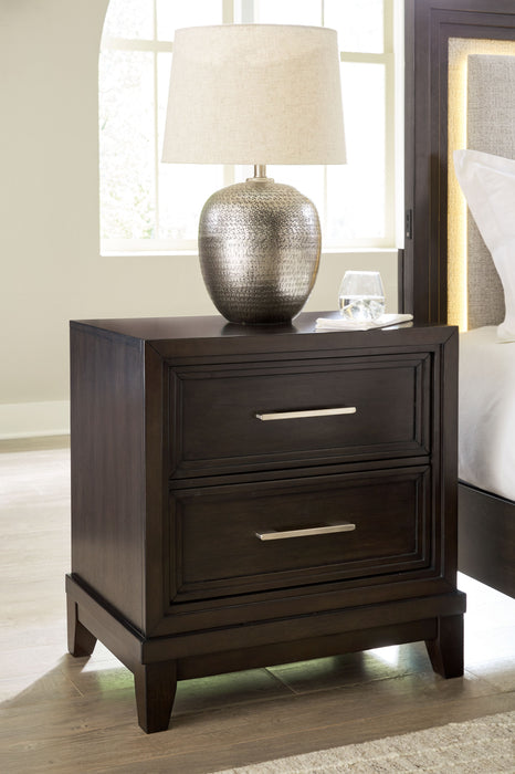 Neymorton - Dark Grayish Brown - Two Drawer Night Stand