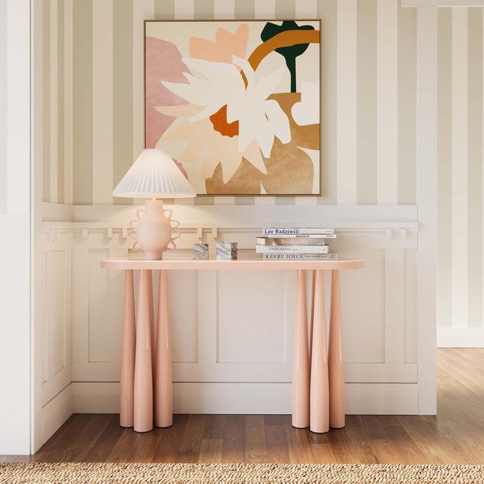 Titan - Glossy Console Table - Peach Rose