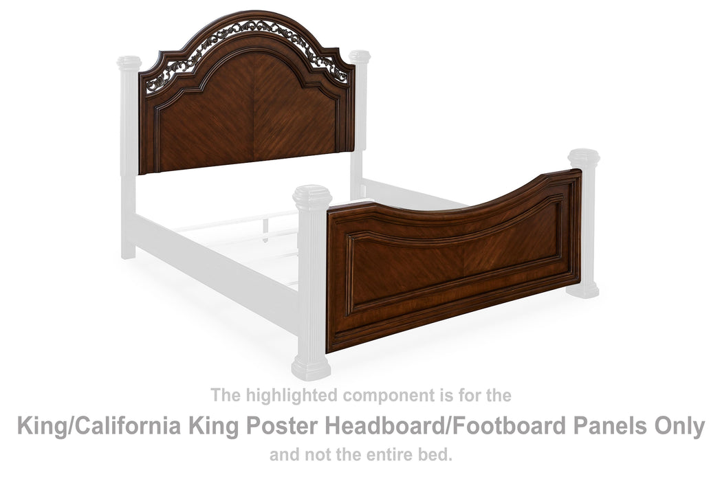 Lavinton - Brown - King/ California King Poster Headboard/ Footboard Panels