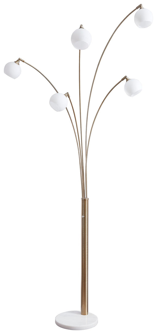 Taliya - Champagne / White - Metal Arc Lamp Cleveland Home Outlet (OH) - Furniture Store in Middleburg Heights Serving Cleveland, Strongsville, and Online