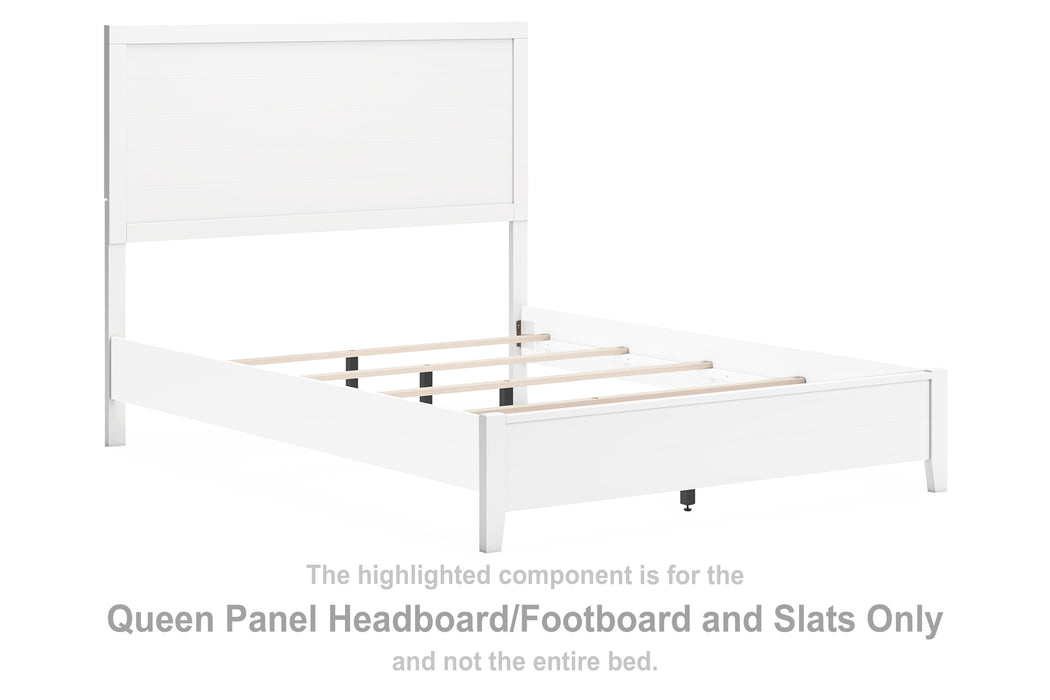 Binterglen - White - Queen Panel Panel Headboard/Footboard And Slats