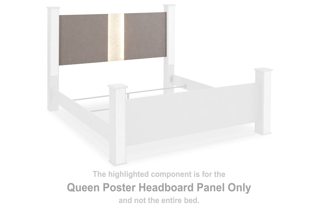 Surancha - Gray - Queen Poster Headboard Panel