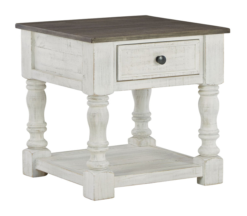 Havalance - White / Gray - Square End Table Cleveland Home Outlet (OH) - Furniture Store in Middleburg Heights Serving Cleveland, Strongsville, and Online